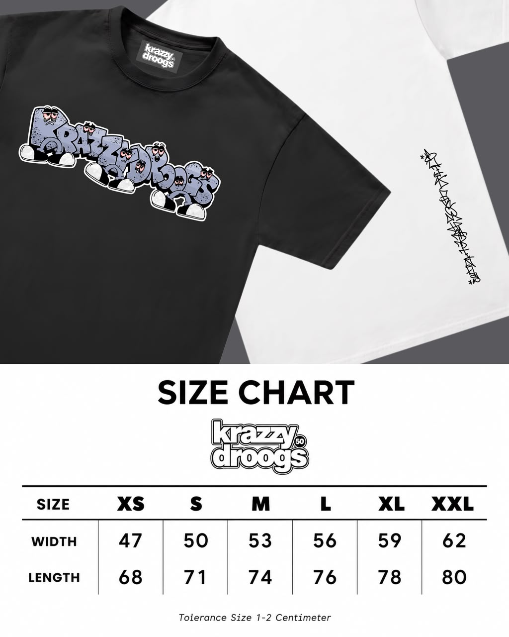 Size Chart — Art IV T-Shirt